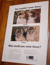 Vtg 80s Anti-Fur Animal Activist Vegan HSUS Humane Society Dog Lover Wolf POSTER - £39.10 GBP
