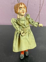 German Marionette Puppet Ceramic &amp; WOod Girl 2319th Century Folk Art 6&quot; Antique - £31.73 GBP