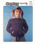 Vintage Copley Knitting Pattern No 9302: Sweater with Pockets &amp; Drawstri... - $3.99