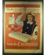 1946 Chesterfield Cigarettes Ad - By far our largest selling cigarette - £14.78 GBP