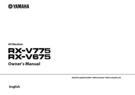 Yamaha RX-V775 RX-V675 Receiver Owners Manual - £16.73 GBP