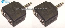 2X 3.5mm Stereo Headphone Male to 2 Female 1-2 &quot;Y&quot; Splitter Audio Adapter VWLTW - £6.65 GBP