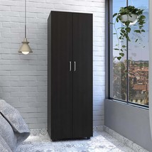 Armoire Organizer with Shelves &amp; Rod, Black - 70.8&quot;H - $334.99