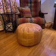 Resting your legs , Soft , comfortable , Leather Round , footrest Pouf ,... - £195.56 GBP