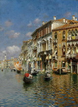 gondolas on the grand canal venice Art Giclee Printed Oil Painting Print - £6.63 GBP+