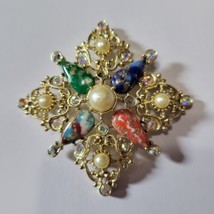 1960s Sarah Coventry Signed 4 Points Galaxy Statement Brooch Pendant 3&quot; read - £27.46 GBP