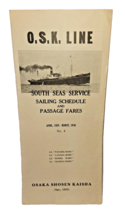 1935 O.S.K. Line South Seas Service sailing schedule passage fares pamph... - £15.40 GBP