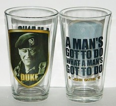 John Wayne &quot;Duke&quot; Green Berets Photo &quot;Got To Do&quot; Phrase 16 Oz Glass NEW ... - $9.74