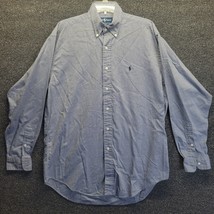 Polo Ralph Lauren Men&#39;s Long Sleeve Shirt Sz M Blake Blue Check Logo - £15.28 GBP