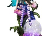 Ebros Butterfly Elf Pixie Fairy Sitting On Flower W/ LED Night Light Bal... - $34.99