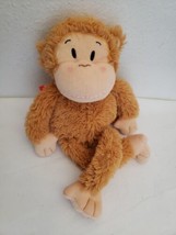 Galerie Monkey Plush Stuffed Animal Tan Brown Pink Smile - $39.58