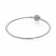 New 100% 925 Sterling Silver Bracelet Silver Diseny, Beauty&The Beast Bangle Bra - £29.10 GBP