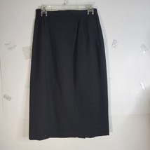 Vintage Womens Black Austin Reed Worsted Wool A line skirt back slit Siz... - $19.49
