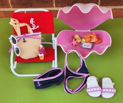 American Girl Doll Beach Chair, Bag, swimsuit &amp; Accessories - £37.26 GBP