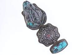 Large Vintage AIS Sterling/Turquoise Asian style pendant/brooch pin - £160.98 GBP