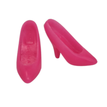 VINTAGE MATTEL BARBIE BRIGHT HOT PINK CLOSED TOE HIGH HEEL HEELS PUMPS S... - $4.75