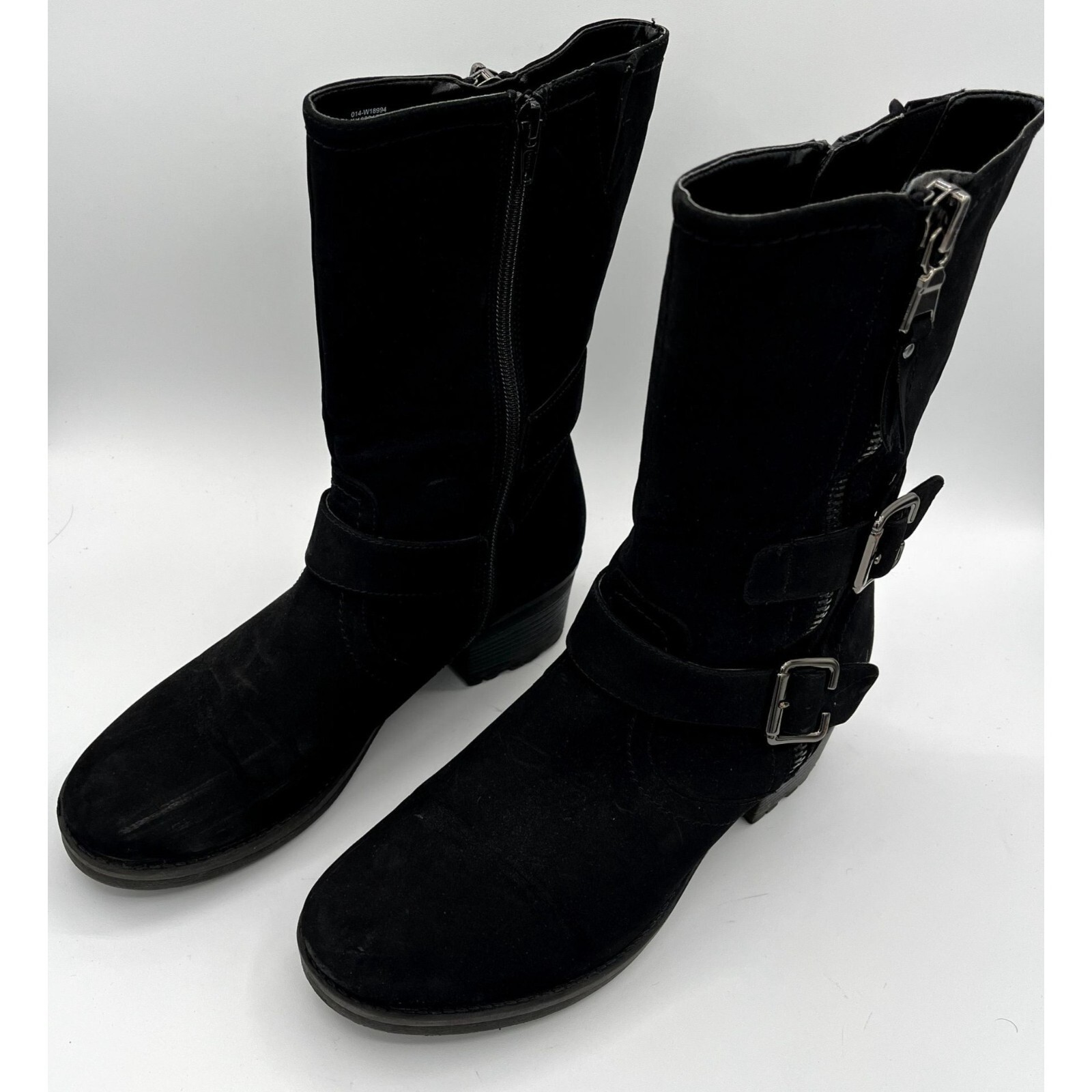 White Mountain Birch Black/Sueded/Smooth Women's Biker Boots Size 9M Item image 2