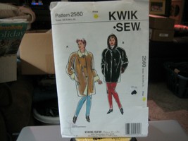 Kwik Sew 2560 Misses Coats Pattern - Size XS/S/M/L Bust 31 1/2 to 41 1/2 - $11.58