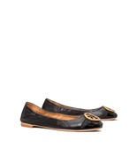 Tory Burch Minnie Cap Toe Ballet Flats in Black Leather $258, Sz 7, NIB! - $168.29