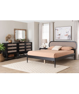 Marzenia Beige Fabric and Black Wood Queen 4Pc Bedroom Set - $2,039.12 CAD