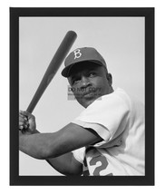 Jackie Robinson Holding A Bat Brooklyn Dodgers 1954 8X10 Framed Photo - £15.76 GBP