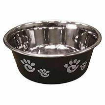 MPP Pawprint Dog Bowls Stainless Steel Pet Dishes Choose Red Black or Silver &amp; S - £7.36 GBP+