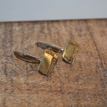 Vintage 9 Carat Gold Plated on Silver Cufflinks Filigree Rectangular 7.5 Grams - £19.24 GBP