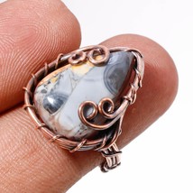 Howlite Gemstone Handmade Fashion Copper Wire Wrap Ring Jewelry 6.75&quot; SA 203 - £4.85 GBP