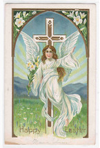 Angel Easter Greeting 1910c embossed postcard - £3.50 GBP