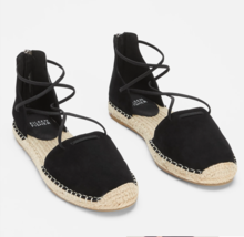 New Eileen Fisher 8.5 Leather Lace Up D&#39;Orsay Lee Espadrille Black Flat ... - £66.68 GBP