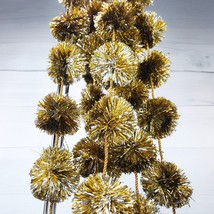 Gold &amp; Silver Pom-Pom Balls Christmas Garland 6ft x 2 Strands Total 12 Feet NEW - $19.39