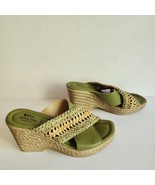 Spring Step Fazzina Wedge Sandals Womens Size 38 Olive Green 7.5/8 EUC - £35.63 GBP