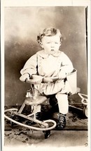 RPPC Cute Baby in Antique Walker Black Patent Leather Shoes c1920s Postcard U8 - £6.28 GBP