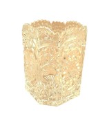 Vase Ornate 8 Panel Glass Embossed Bird Design Saw Tooth Rim - $1,046.51 MXN