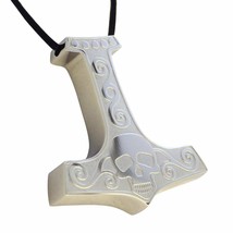 Thors Hammer Pendant Mens Viking Necklace Stainless Steel Jewelry Nordic Design - £16.02 GBP