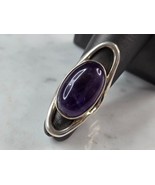 Womens Vintage Estate Sterling Silver Modernist Amethyst Ring 15.0g E3751 - $84.15