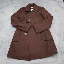 Tulle Jacket Womens XL Brown Double Breasted Pockets Long Sleeve Trench ... - £23.20 GBP