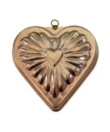 Vintage Copper Gelatin Mold Wall Decor Heart 6.5&quot; x 1.25&quot; Retro Kitchen - £8.88 GBP