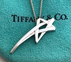 Tiffany &amp; Co. Paloma Picasso Shooting Star Pendant Necklace Silver 925 16&quot; - £93.72 GBP