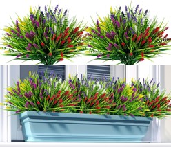 10Pcs Artificial Lavender For Outdoor, Plastic Plants Decor, Uv, Multiple Colors - £28.07 GBP