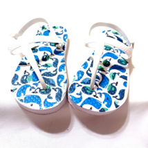 Toddler Multicolor Whale Design Snap Flip Flop Sandals Size L 9/10 Juncture - $5.87
