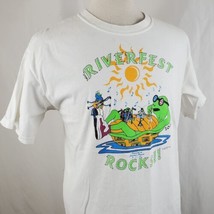 Vintage Riverfest Rocks!! 2002  T-Shirt Adult Large White Two Sided Belo... - $18.99