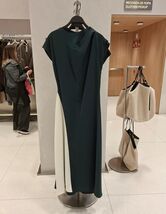 ZARA BNWT 2025. ECRU GREEN BLUE COMBINED MIDI DRESS ROUND NECK. 5029/215... - $91.78