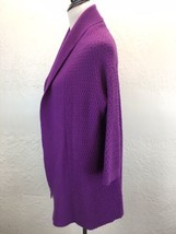 S15 Neiman Marcus XS 100% Cashmere Purple 3/4 Sleeve Shawl Collar Open Cardigan - £25.57 GBP