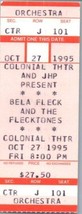 Vintage Bela Fleck Ticket Stub October 27 1995 Phoenixville Pennsylvania - $24.74