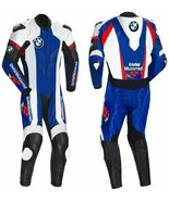 BMW Men Biker Riding Racing Suit Cowhide Leather Jacket Motorbike Suit - $292.05