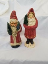 Teena Flanner(?)Midwest of Cannon Falls Primitive Vintage Style Santas lot x 2 - £60.72 GBP