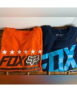 Fox Racing 2 tee’s(orange and blue) size Large youth. - $20.57