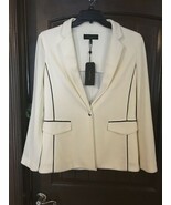 Rag &amp; bone Sandrine Knit Blazer Ivory Off White Black Piping Accent sza ... - $818.33 CAD