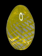 Studio Art Glass Egg Paperweight Yellow Swirls Controlled Bubble Easter - £10.62 GBP